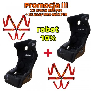 KOMPLET 2x RS1 FIA + 2x PASY RRS 3 6 pkt
